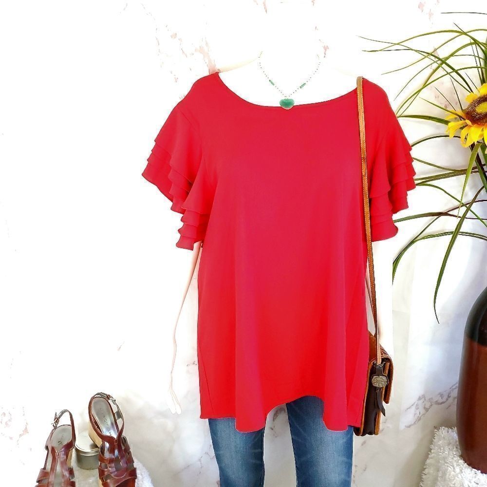 ASOS Umgee adorable layered ruffle sleeve top - Picture 4 of 7